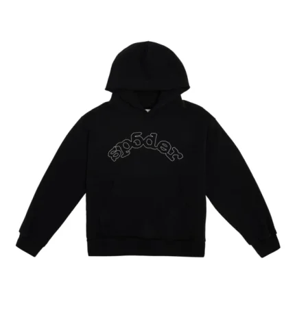 Sp5der Logo Hoodie Black