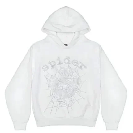Sp5der Logo Hoodie White